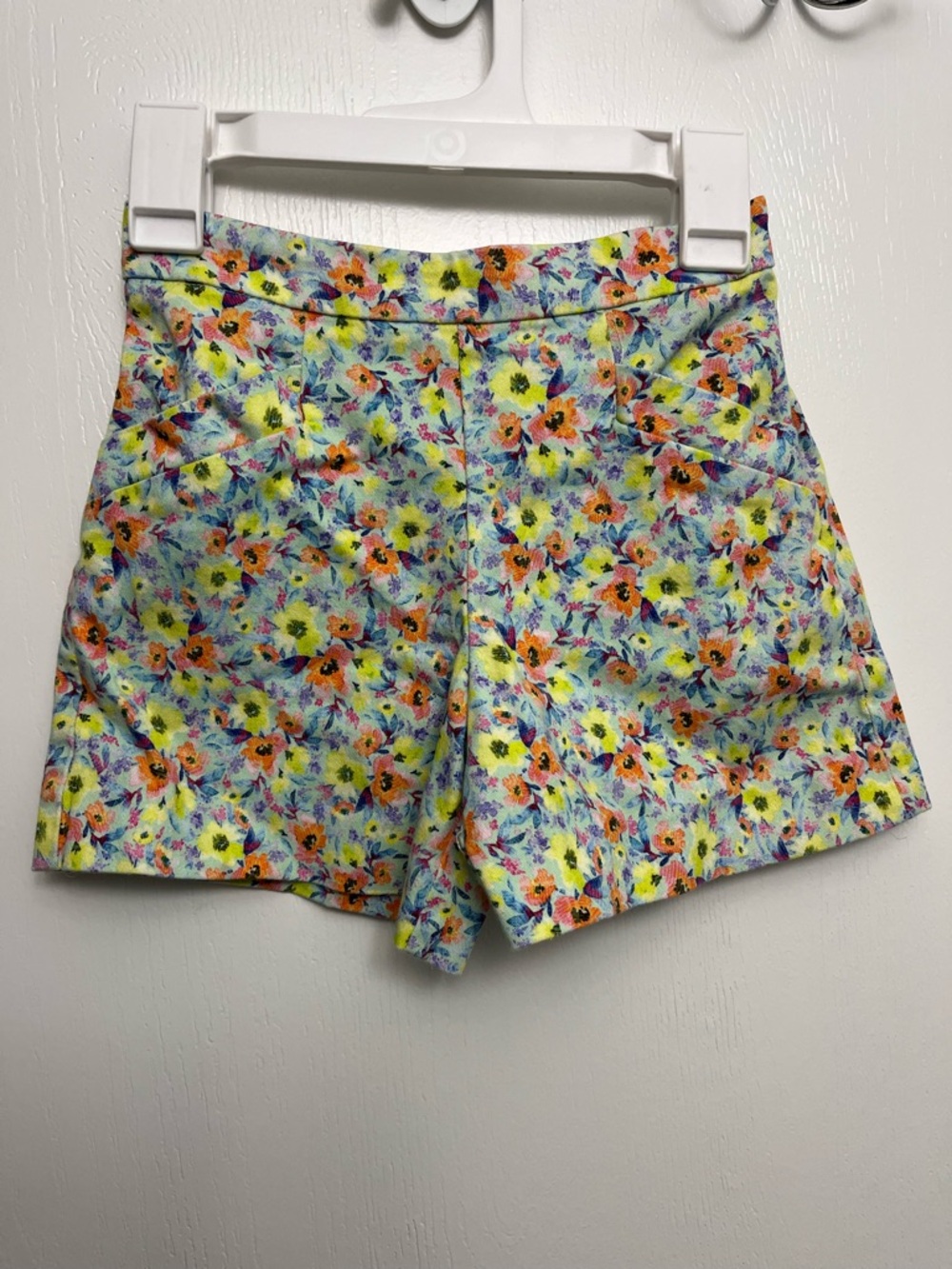 Zara Yellow Floral Print Girls' Shorts